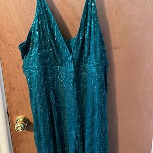 Double Crazy Plus Sequin Wide Leg Cami Jumpsuit